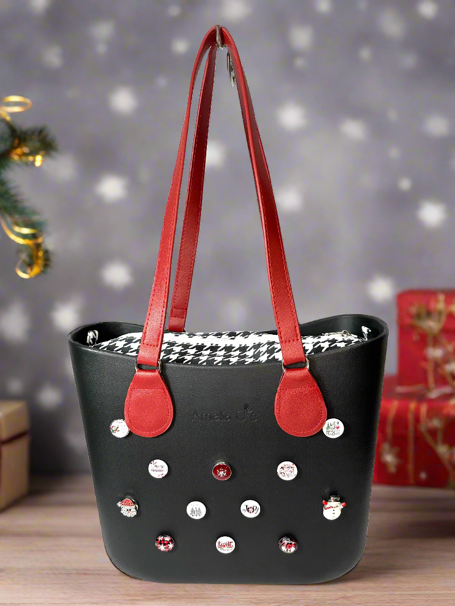Baby, It's Cold Outside Christmas Charms & Snap Button Eva Tote / Handbag
