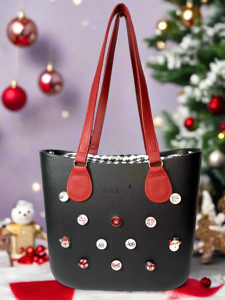 Baby, It's Cold Outside Christmas Charms & Snap Button Eva Tote / Handbag