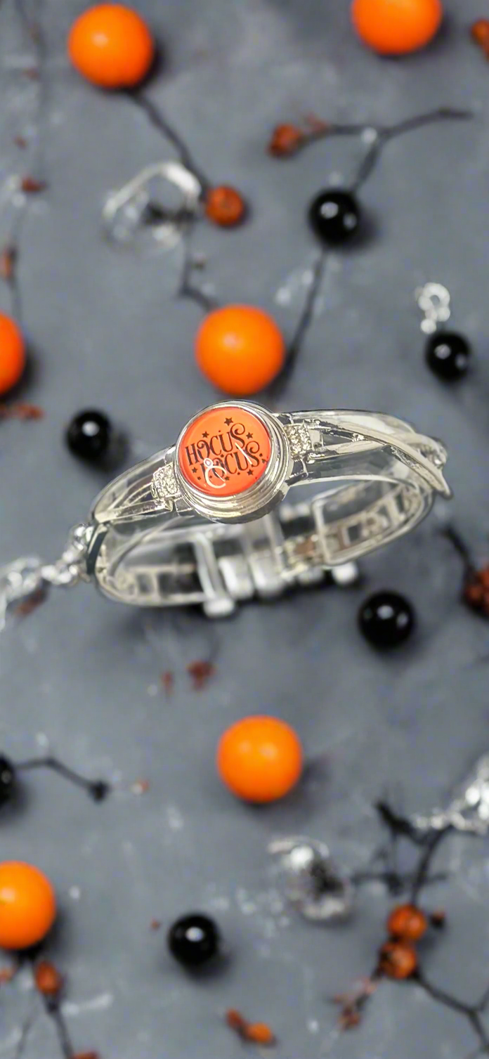 Bewitched Spell On You Halloween Silver Snap Bracelet Button Set