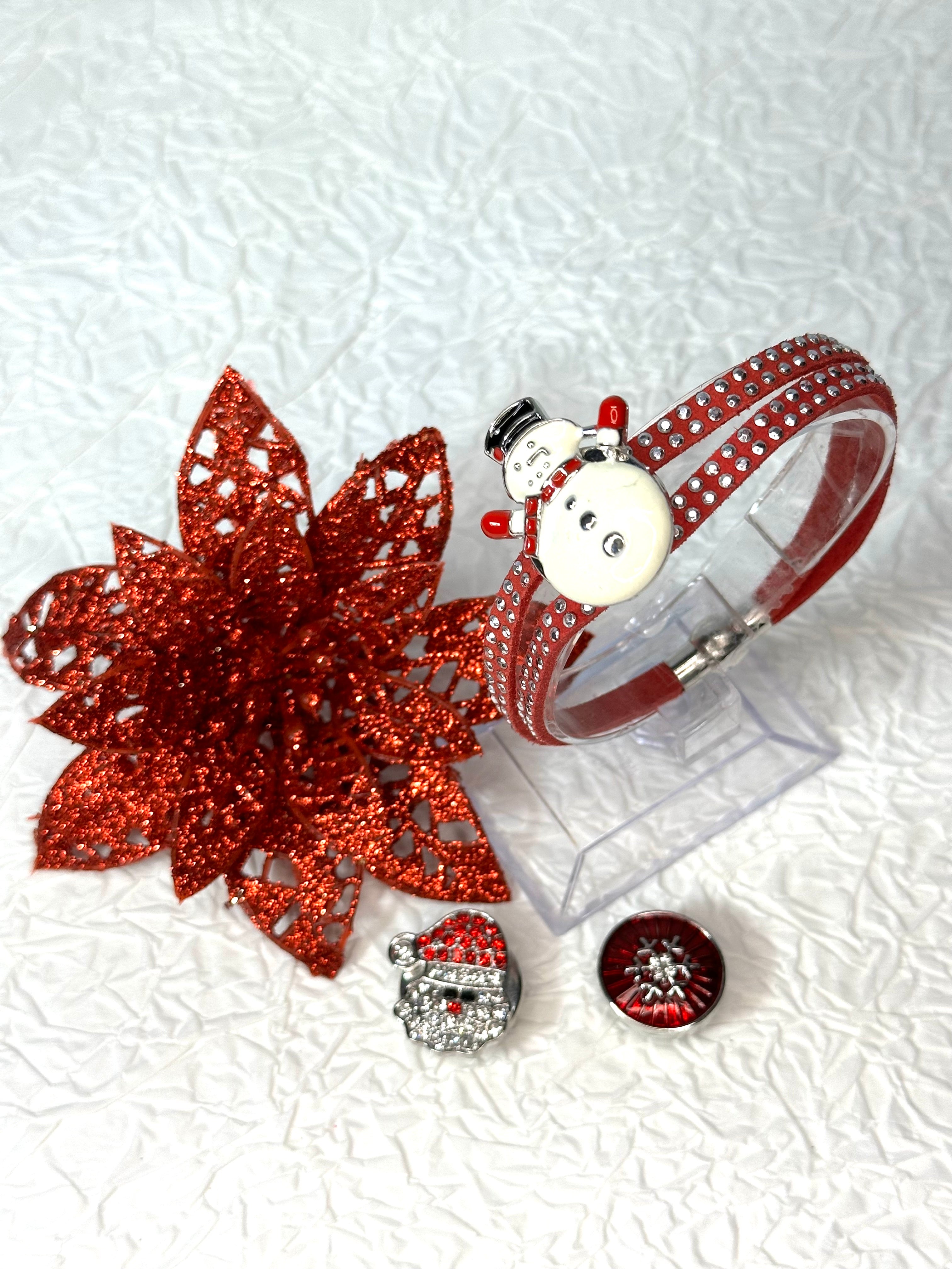 Christmas Magic Cheer Bracelet 18mm Snap Button Jewelry Set #1