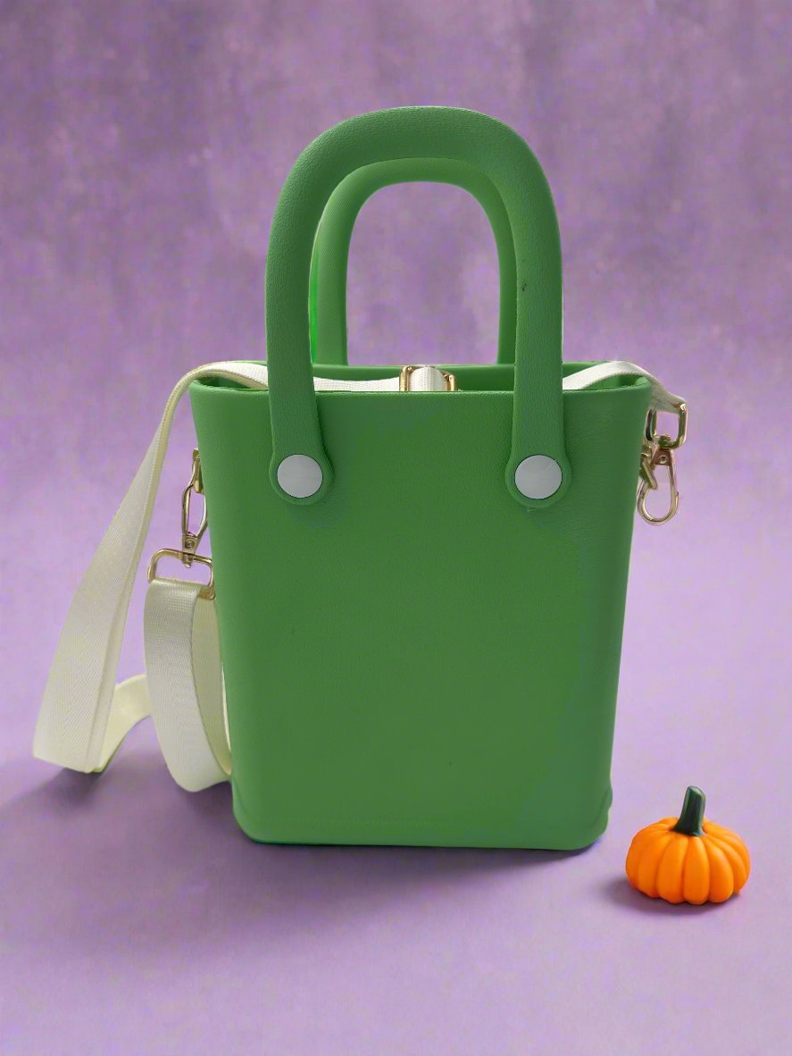 Ghoulish Green Halloween Eva Kids Mini Tote with Shoe Charms / Jibbitz