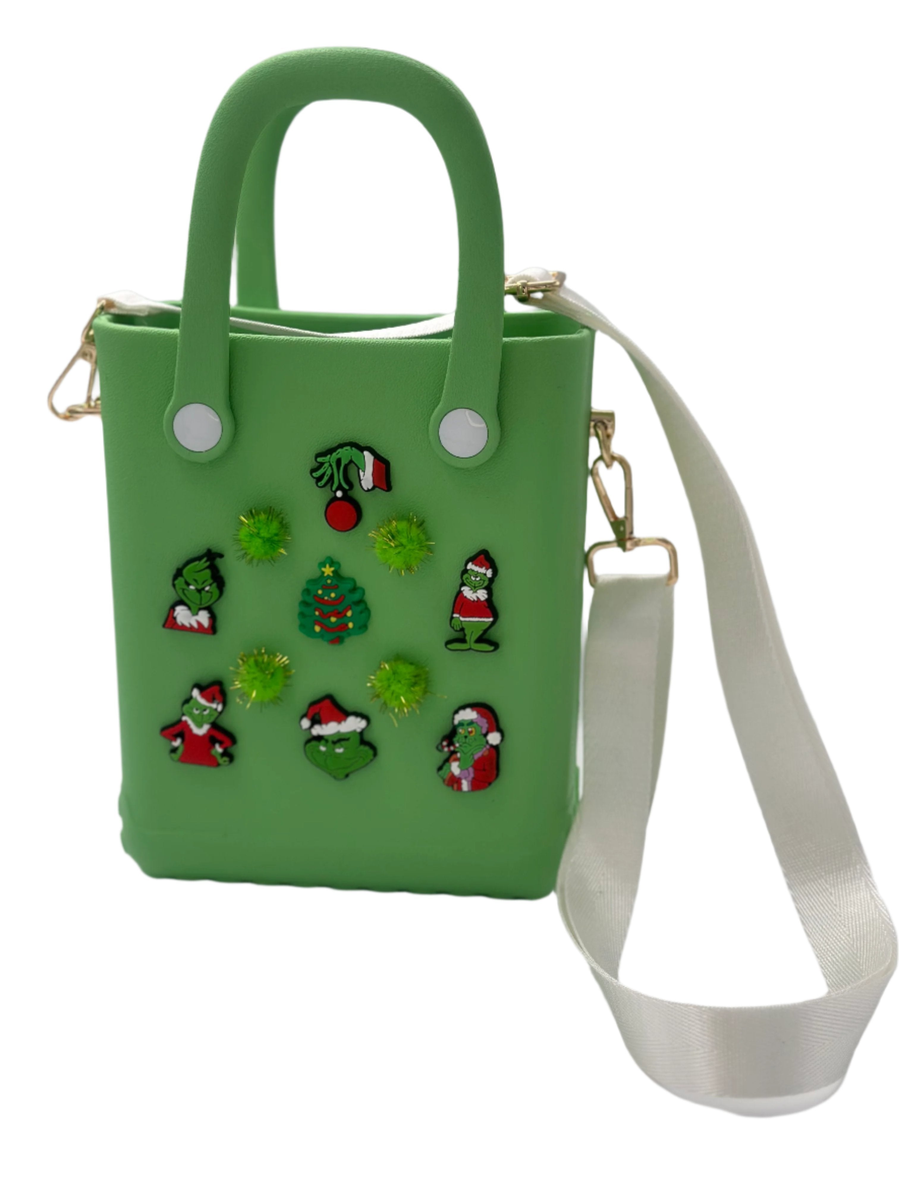 Who Stole Christmas Mini Tote Bag with Strap / EVA Bags With Shoe Charms