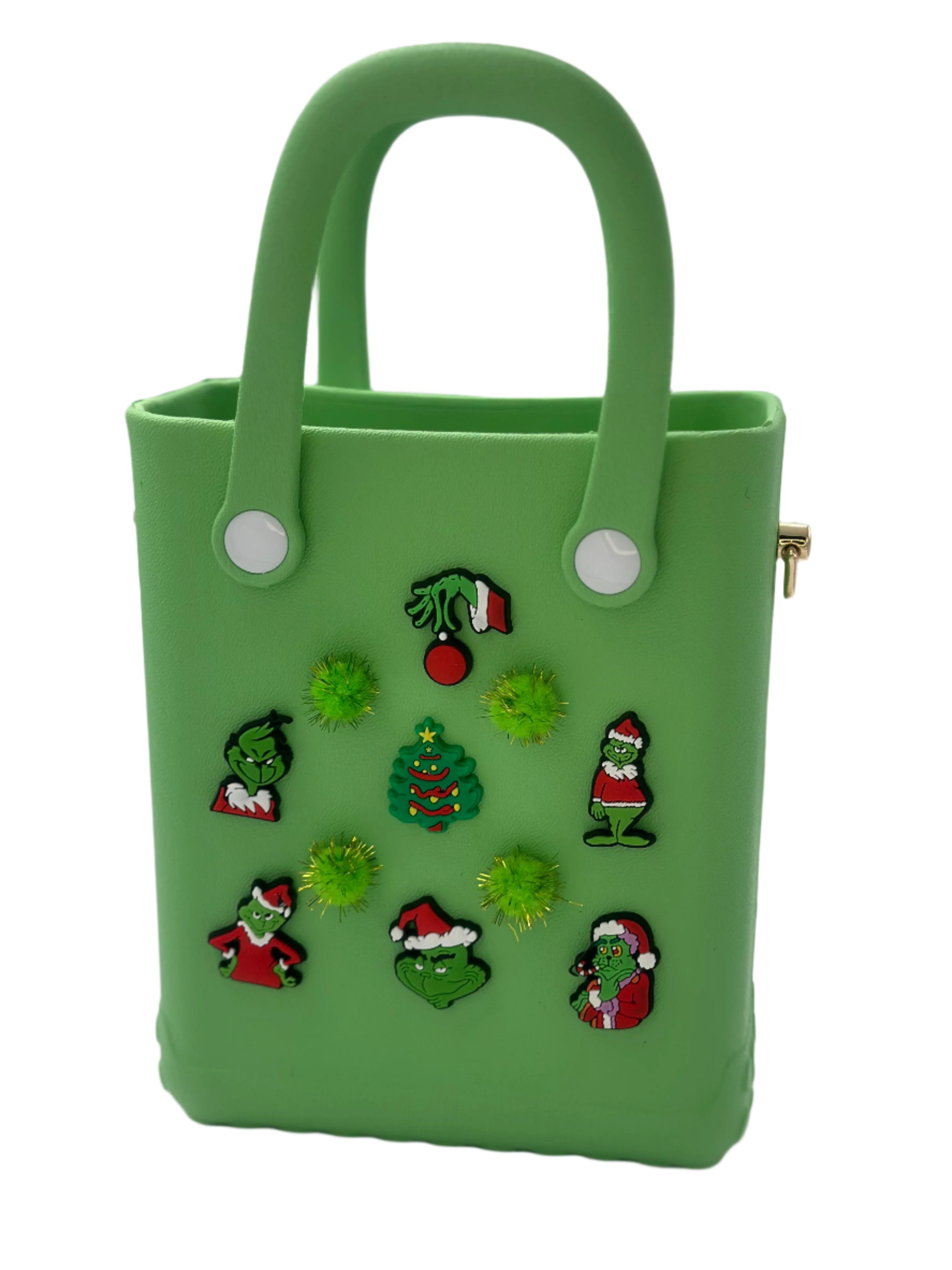 Who Stole Christmas Mini Tote Bag with Strap / EVA Bags With Shoe Charms