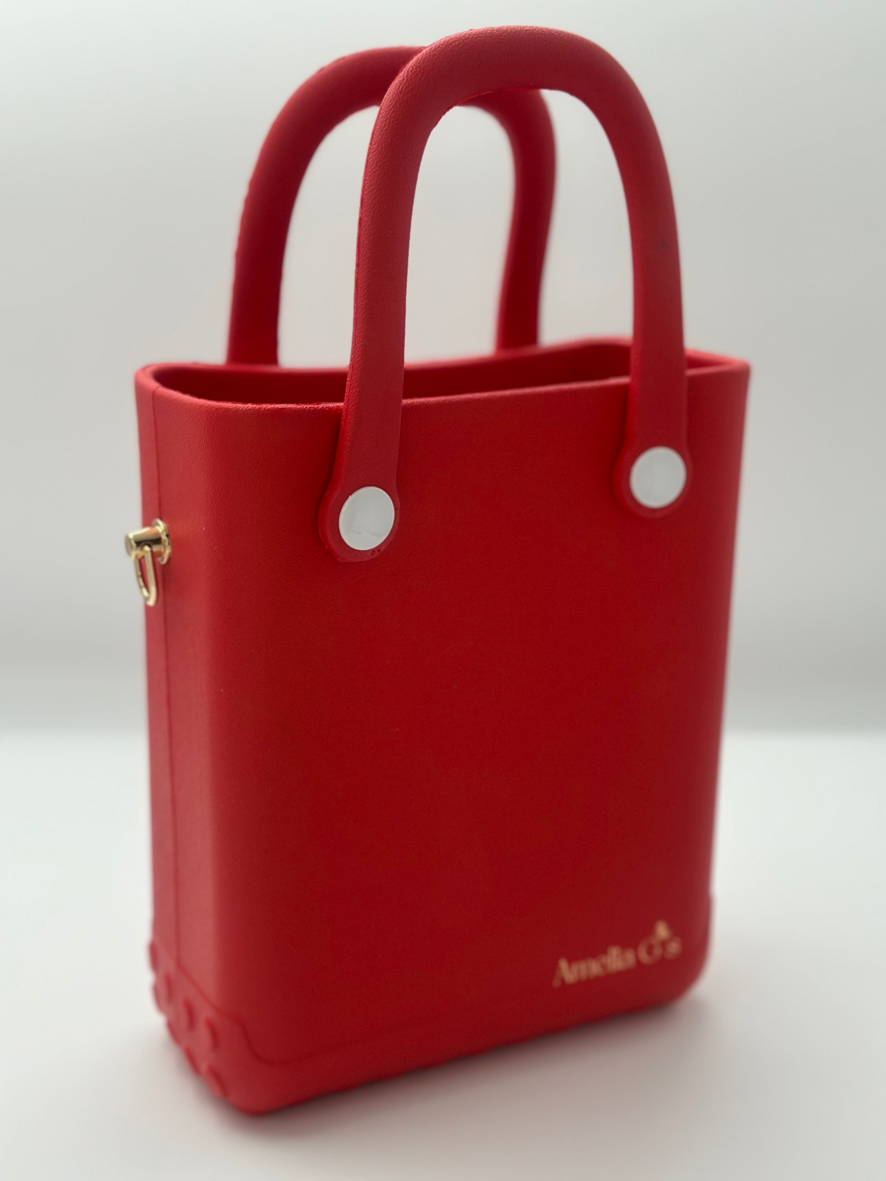 Santa Christmas Themed Mini Tote Bag with Strap / Eva Bag with Interchangeable Charms