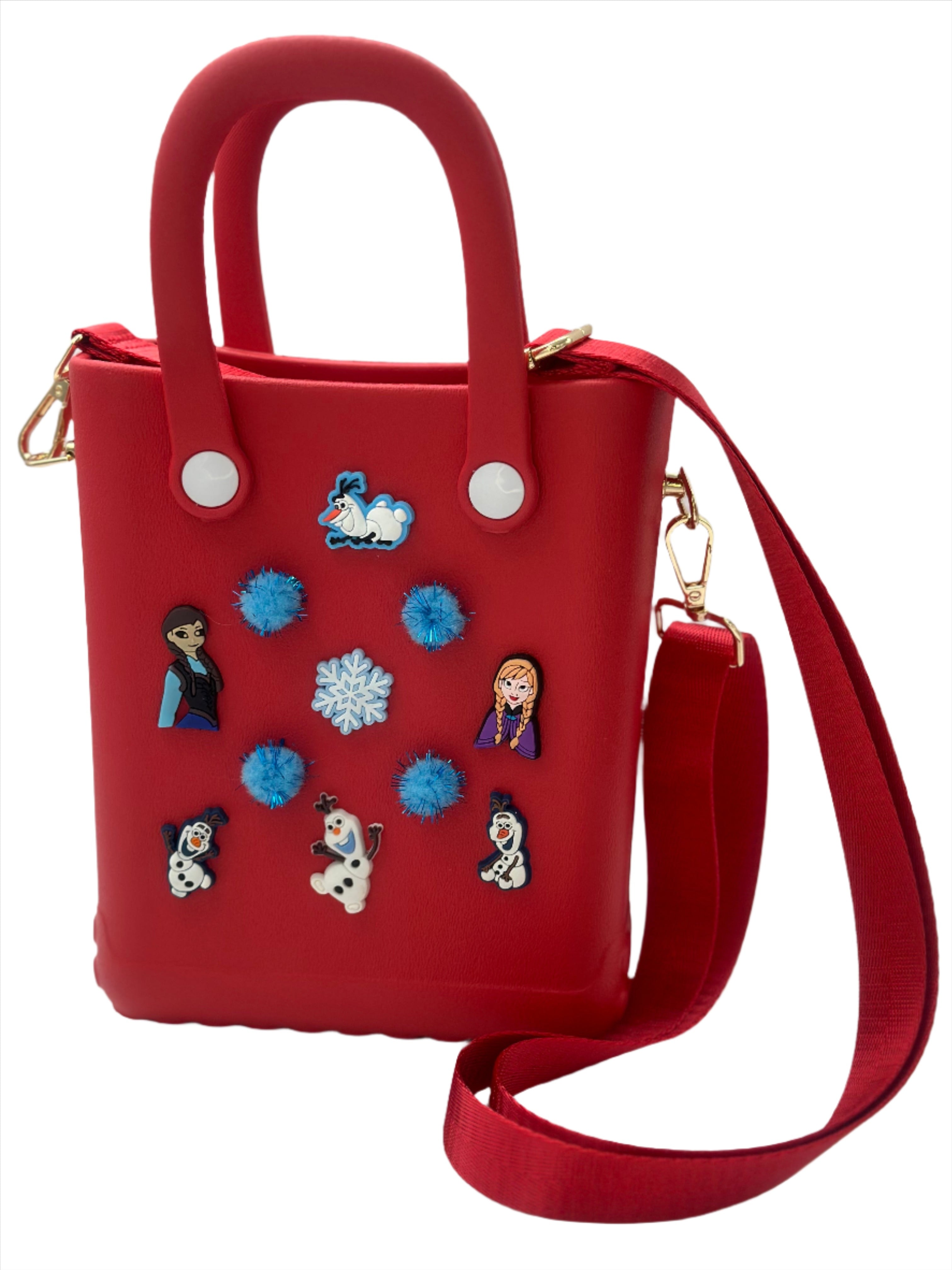 Winter Wonderland Themed Mini Tote Bag with Strap / EVA Bag with Interchangeable Charms