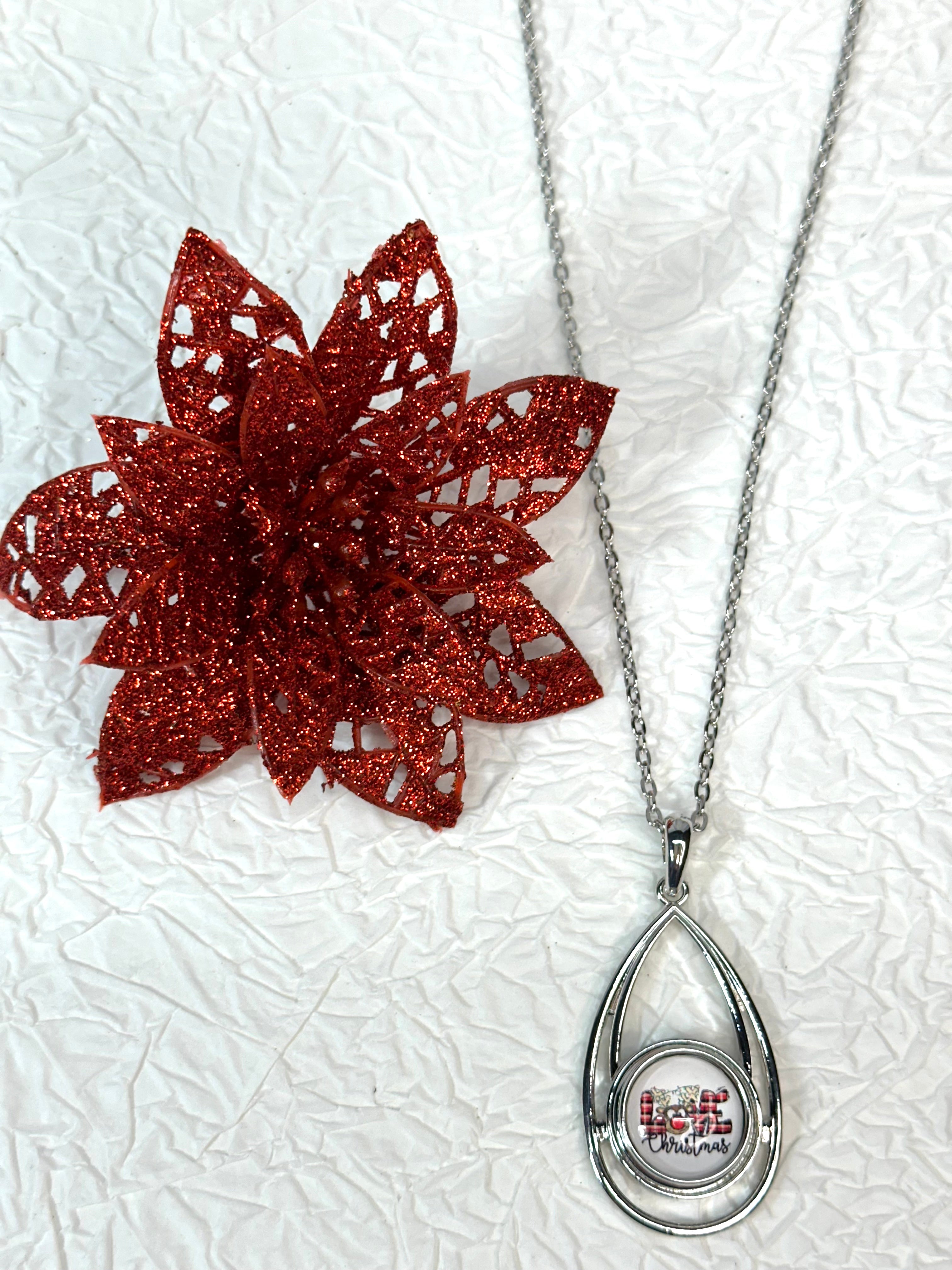 Reindeer Cheer Christmas Silver Bracelet, Earrings & Necklace Snap Button Jewelry Set
