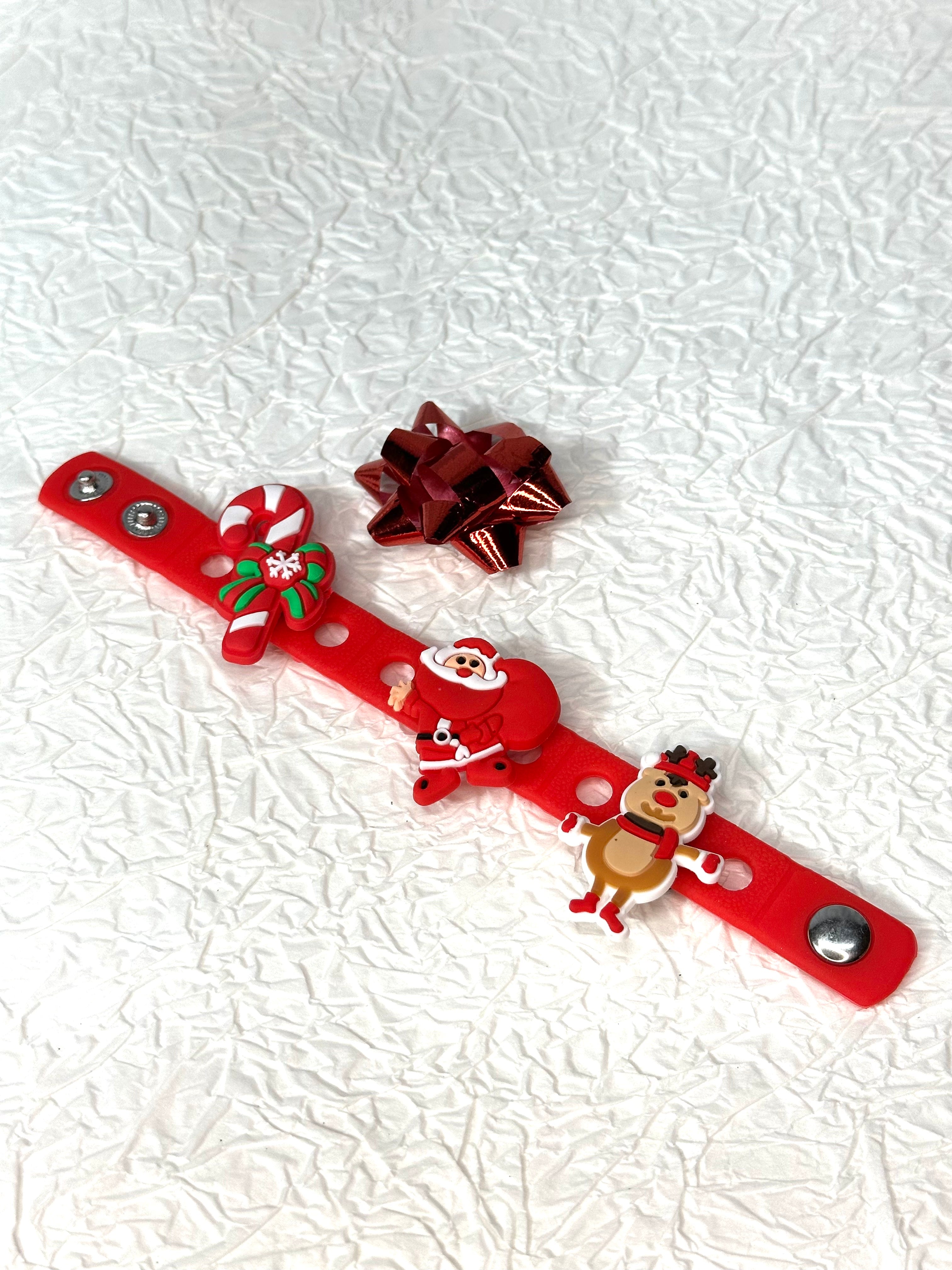 Ho Ho Ho Santa's Christmas Kids Bracelet With Shoe Charms For Clogs & Eva Bag Accessories