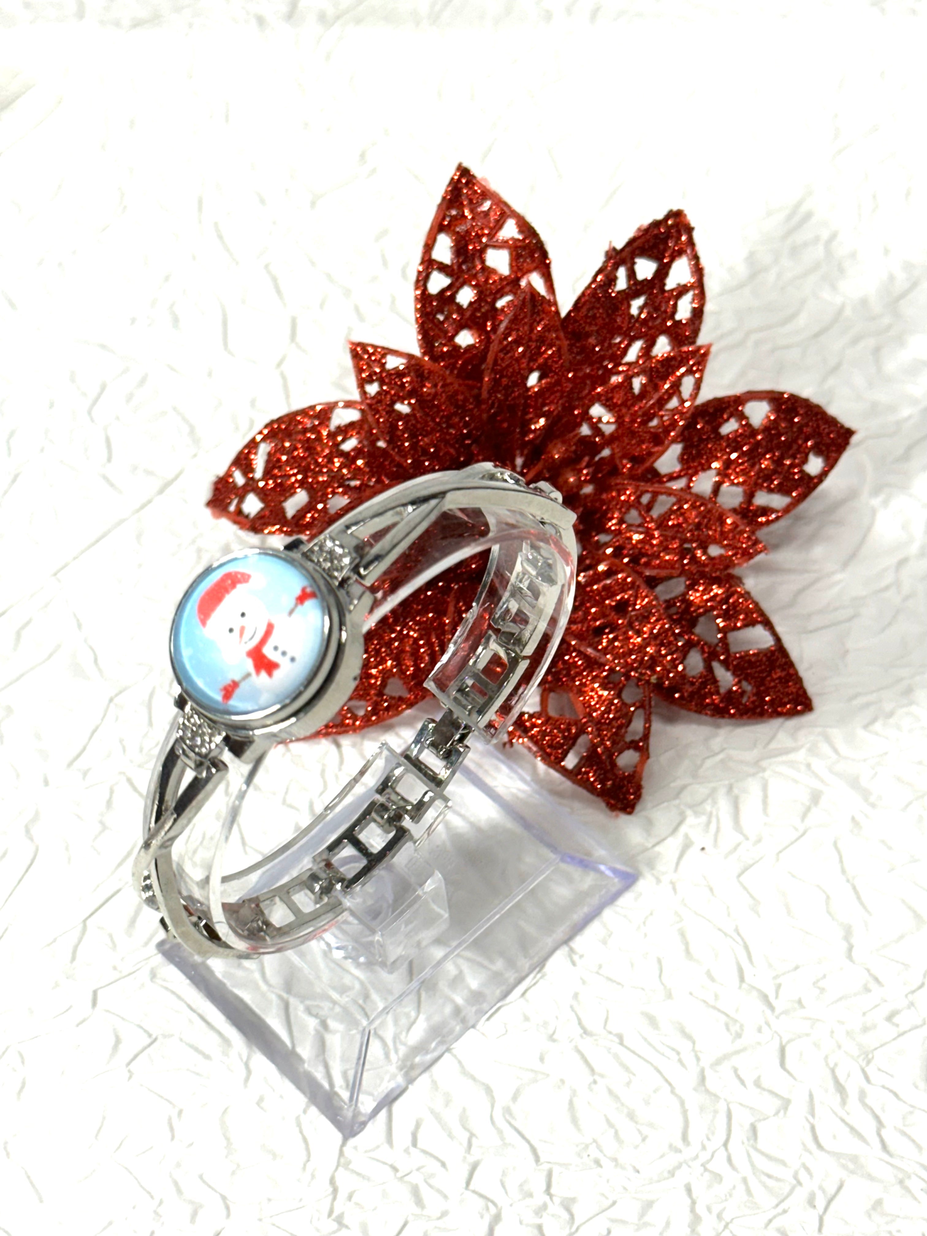 Believe in Magic Christmas Silver Barcelet Snap Button Jewelry Set