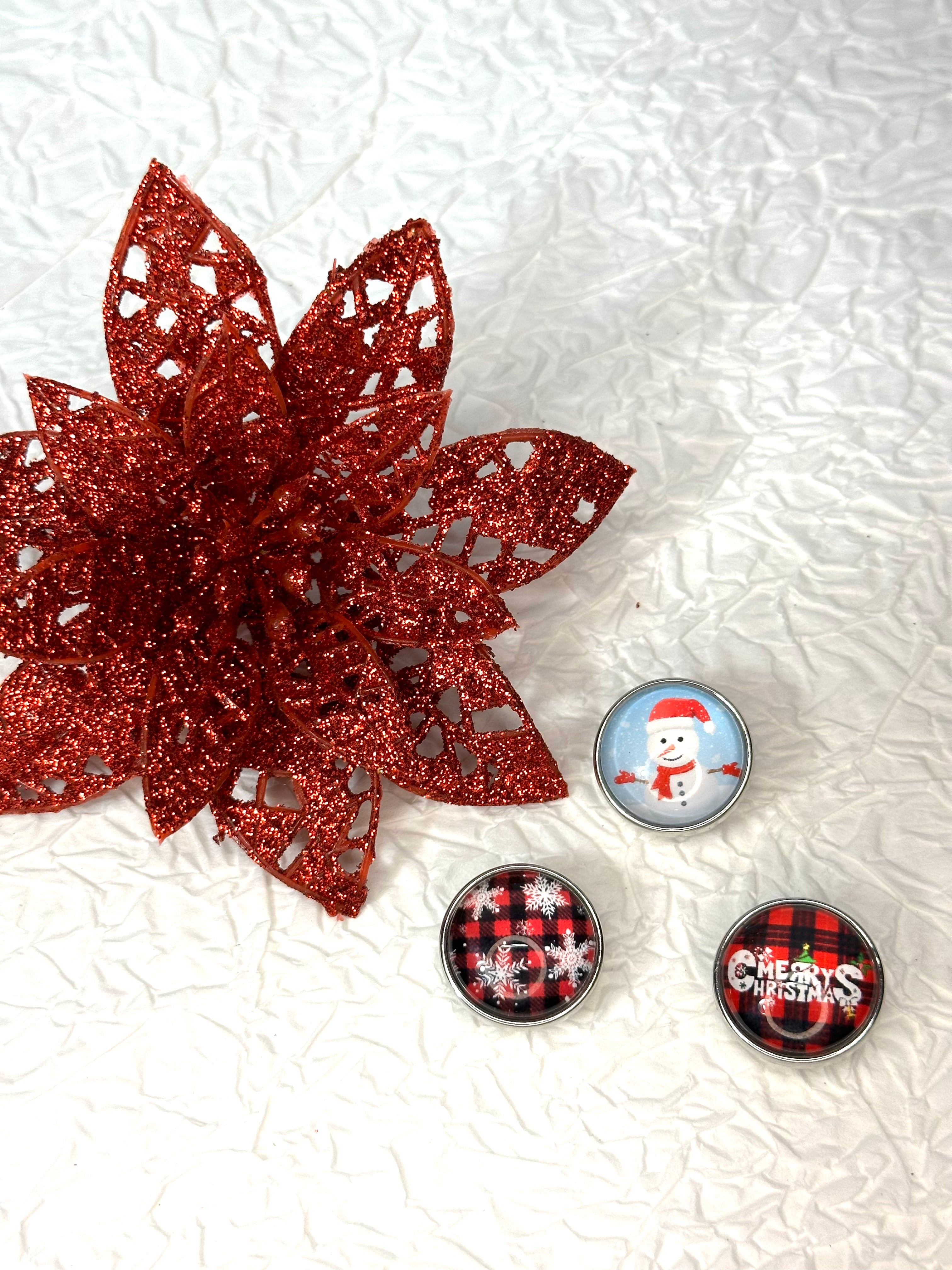 Christmas Magic Cheer 18mm Snap Button Jewelry Set #8