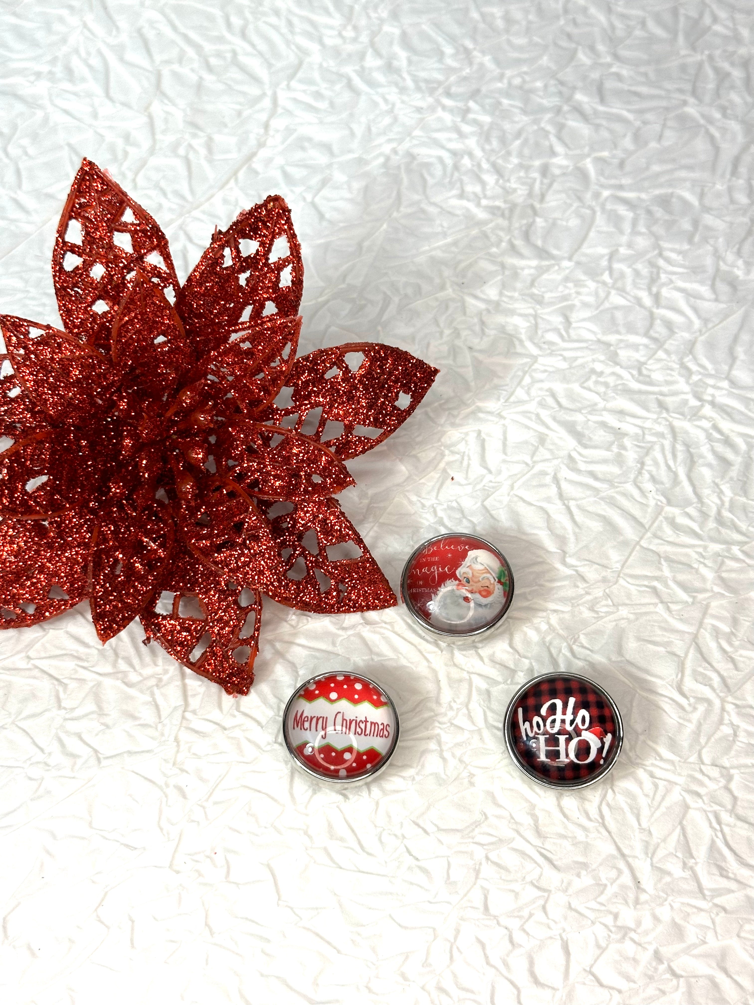 Christmas Magic Cheer 18mm Snap Button Jewelry Set #9