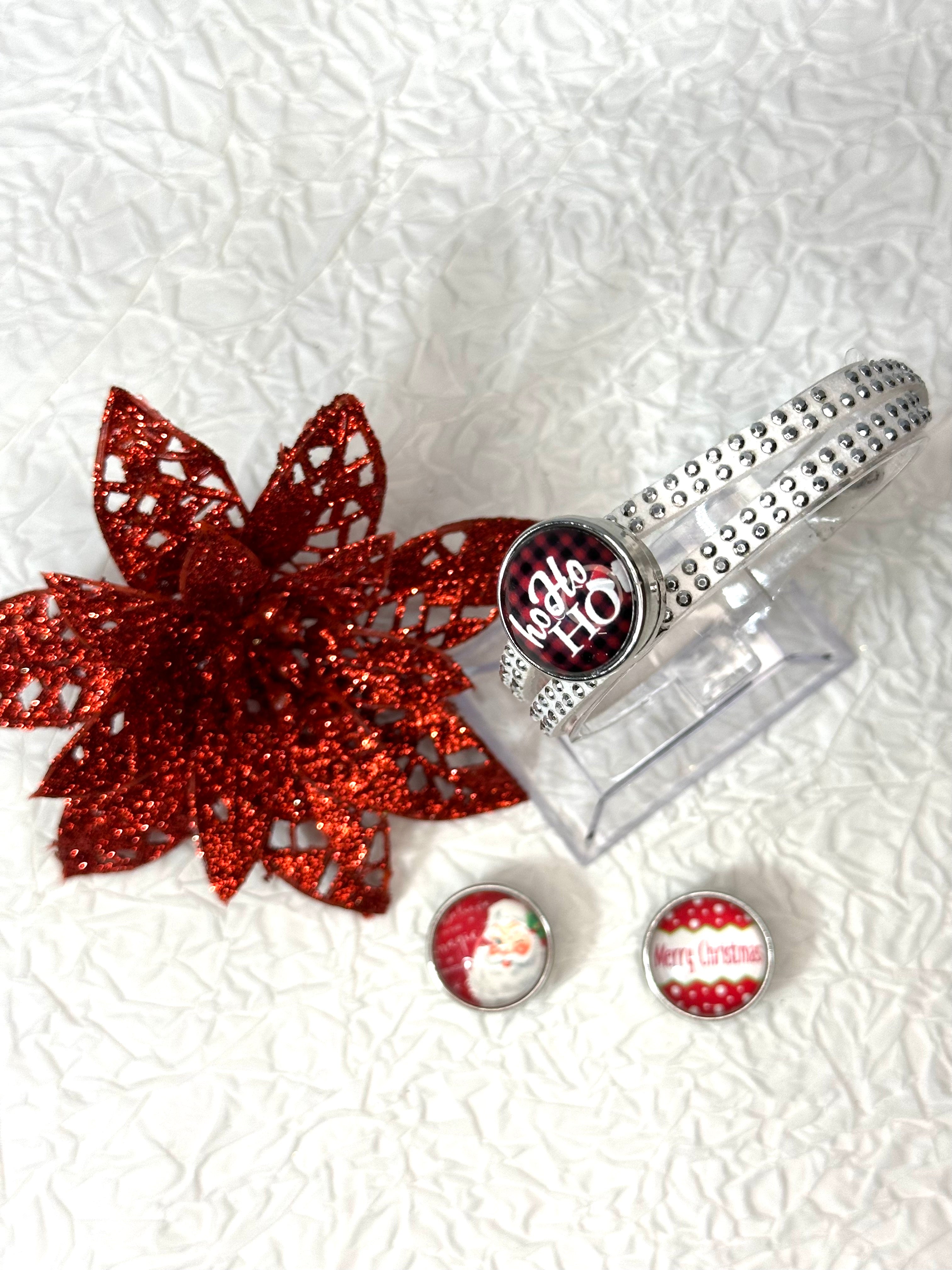 Christmas Magic Cheer Bracelet 18mm Snap Button Jewelry Set #10