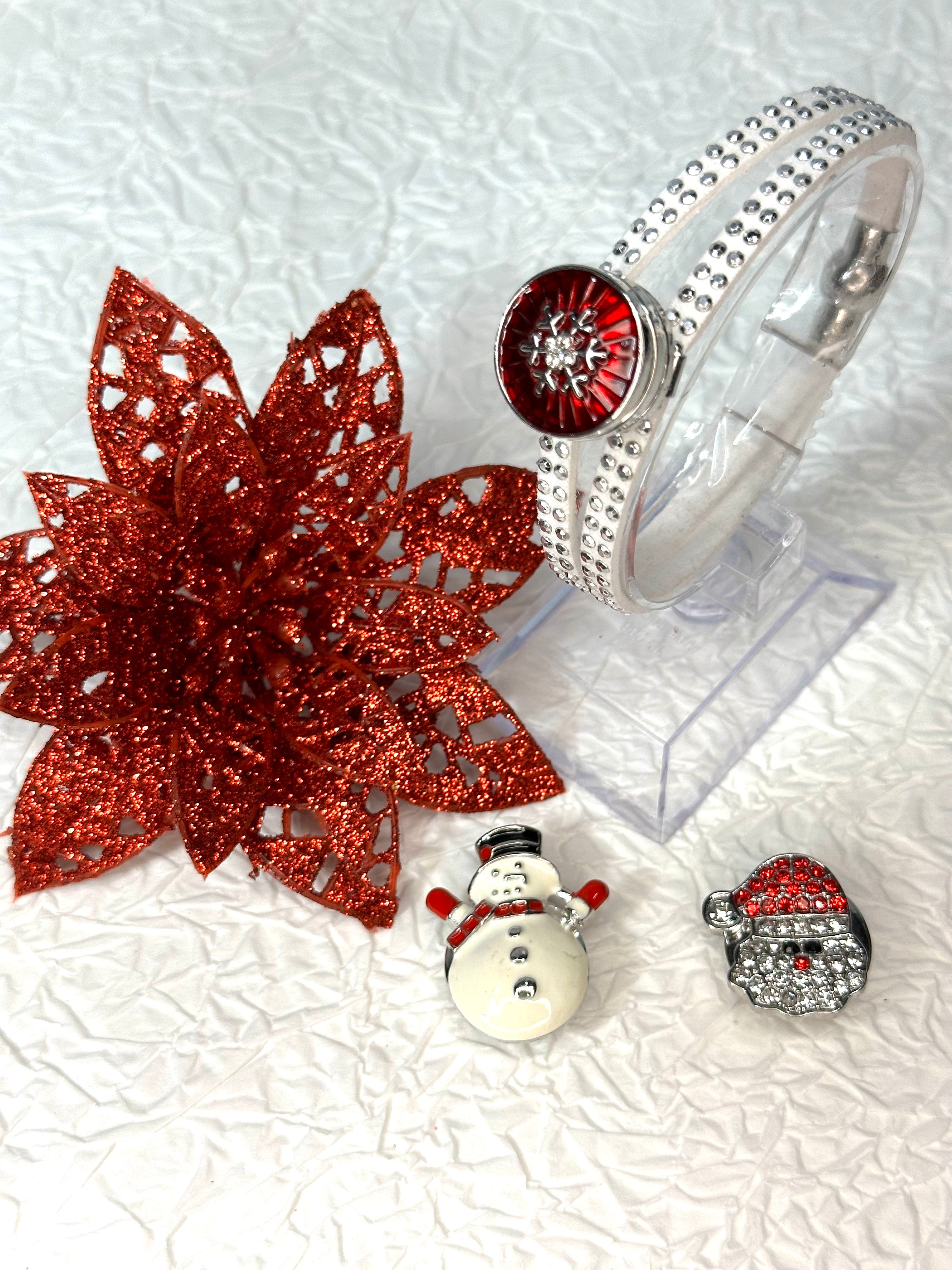 Christmas Magic Cheer Bracelet 18mm Snap Button Jewelry Set #11