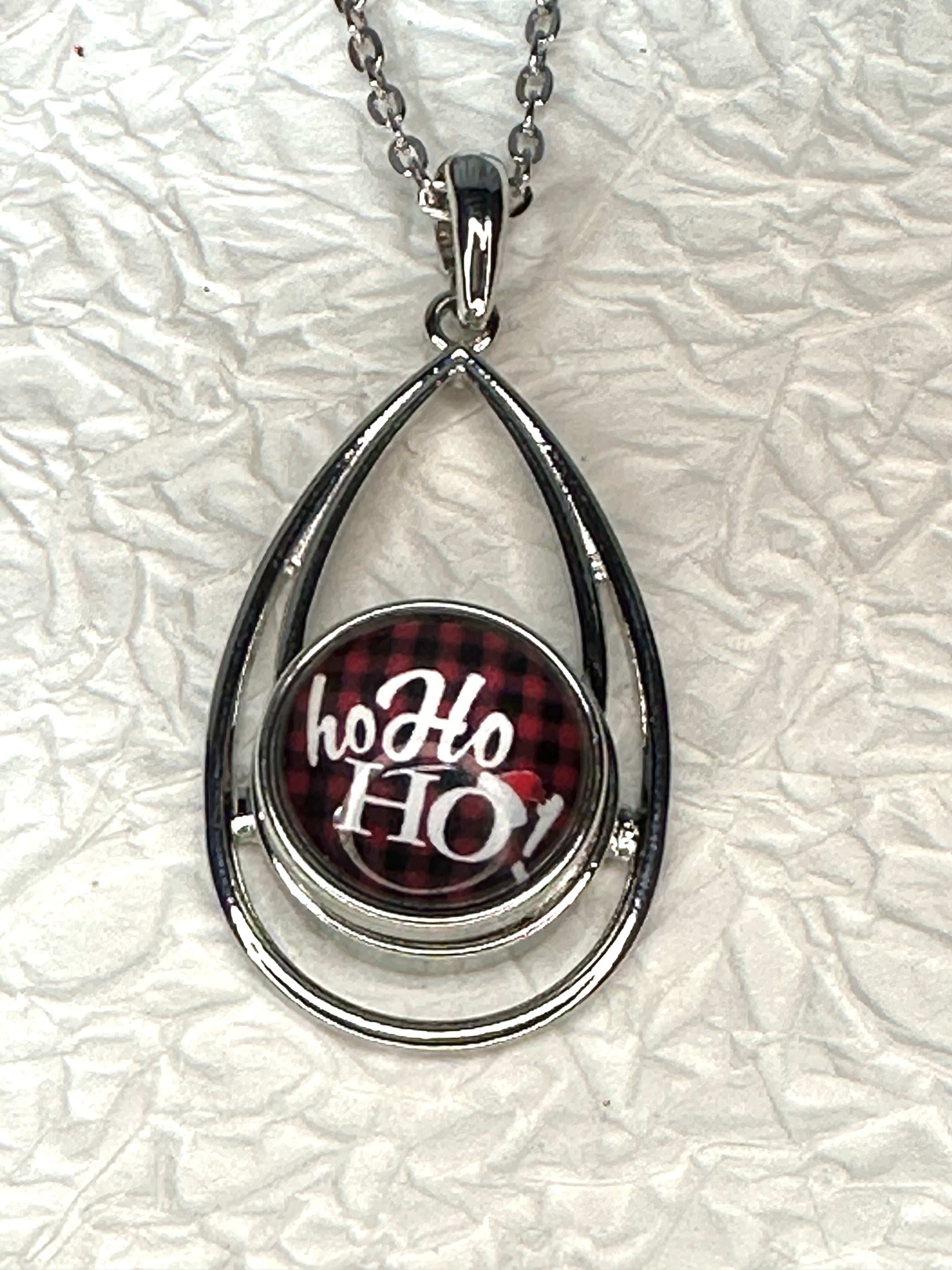 Ho Ho Ho Santa's Snap Christmas Silver Bracelet, Earrings & Necklace Snap Button Jewelry Set