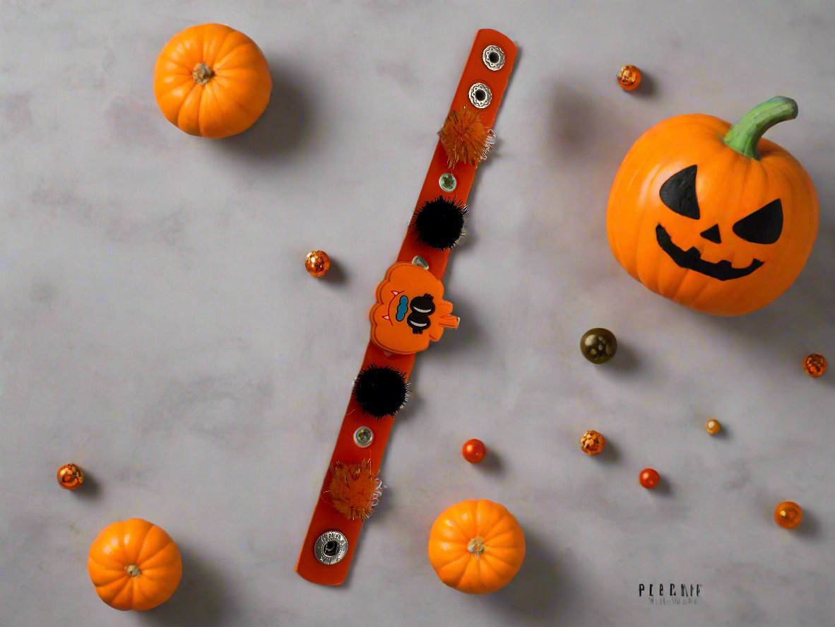 Spooks Orange Halloween Bracelet With Shoe Charms & Bag Accessories