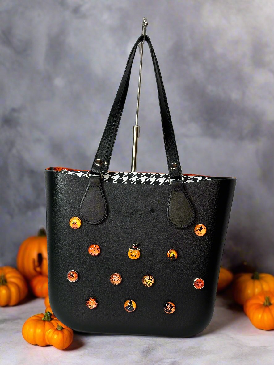 Witches Brew Halloween Charms & Snap Button Eva Tote Bag