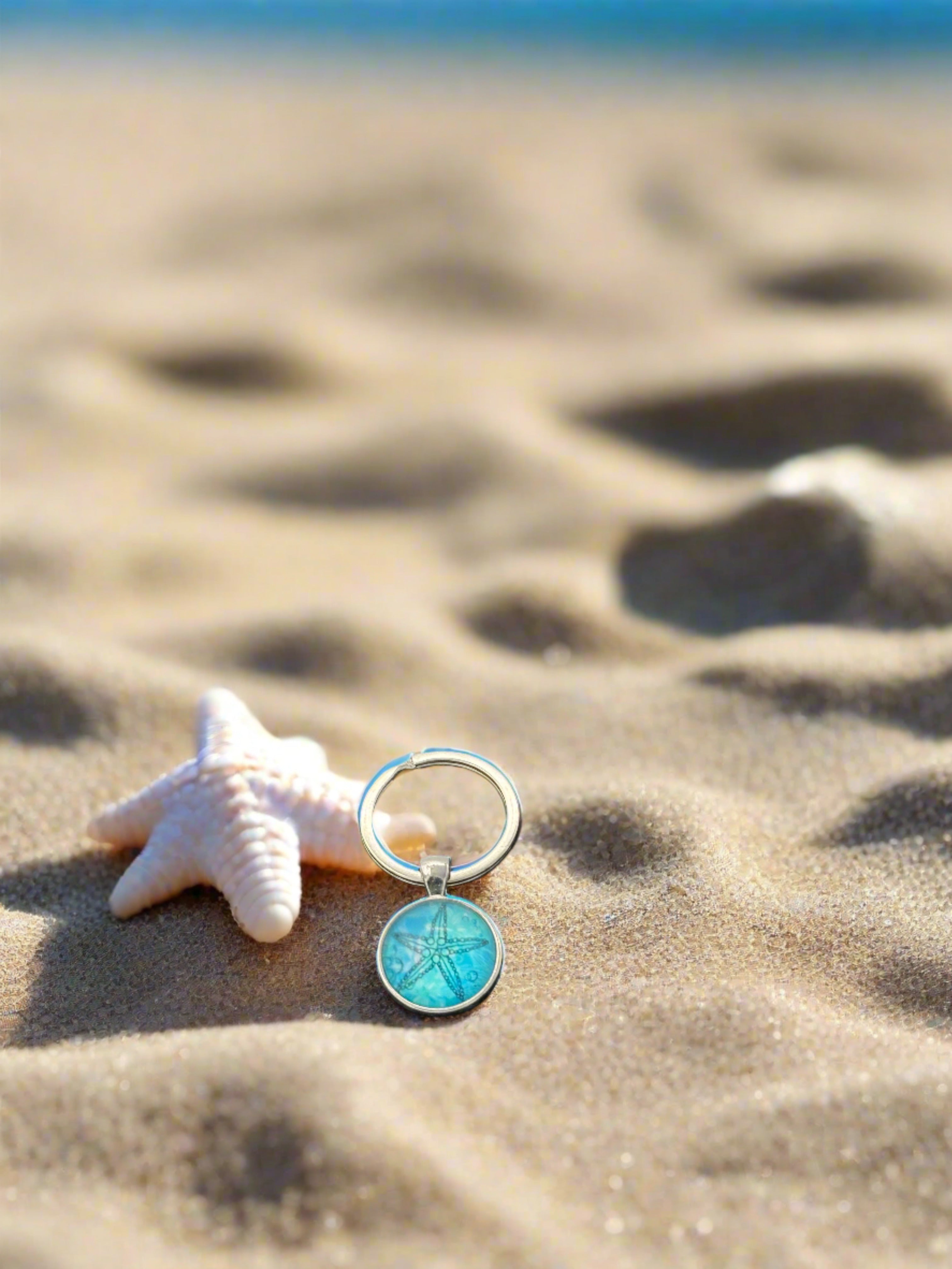 Beach Vibes Sky Blue snap button Neckless